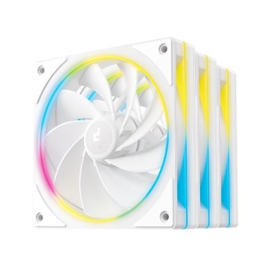 Комплект вентилатори DeepCool Fan Pack 3-in-1 3x120mm - FL12R SE White, Reverse, Addressable RGB