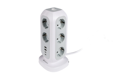 Разклонител Verbatim EUPT-01 EU Power Tower 11 AC with 2 x USB-C / 2 x USB-A