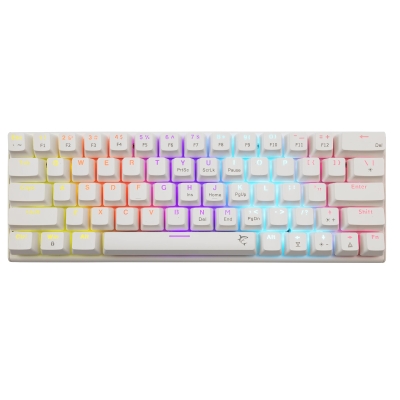 Клавиатура White Shark WAKIZASHI 2 - Blue Switches (English US), White, с кабел