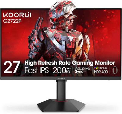 Монитор KOORUI G2722P - 27 inch 2560x1440 QHD IPS 200Hz 1ms 16:9 HDR