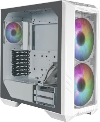 Кутия Cooler Master HAF 500, E-ATX, 4 fans included, Бяла