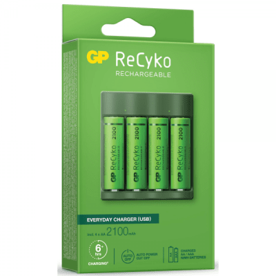 Зарядно у-во GP BATTERIES B421  210AAHCE-EB4+4 AA NiMH 2100mAh