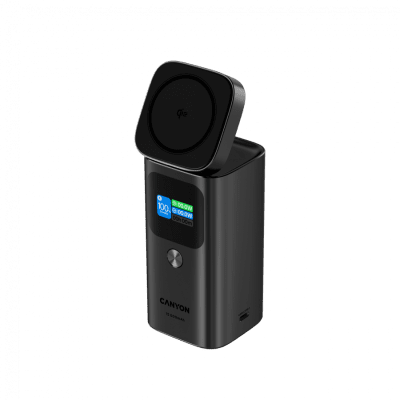 CANYON Qi2 magnetic power bank OnPower 150 15000mAh Aluminium Dark grey