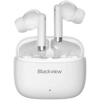 Blackview AirBuds 4, Battery 35mAh,Charging box battery 400mAh, Bluetooth 5.3, White