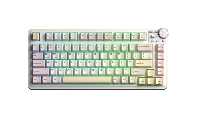 Клавиатура Aula AU75 - Bloomfield Switch [Linear] (English US), Beige, с кабел и безжична WiFi+BT