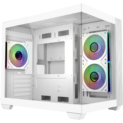 Кутия CoolerMaster Elite 481 Wood - Бяла, mATX, 3 fans included