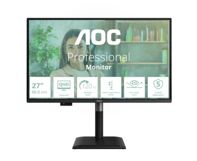 Монитор AOC Q27P4U - 27" IPS WLED, 2560x1440@120Hz, 4ms GtG, 2Wx2