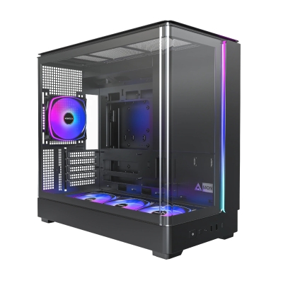 Кутия Montech KING 15 PRO (Black), mATX - 4 x 120 mm A-RGB, USB-C