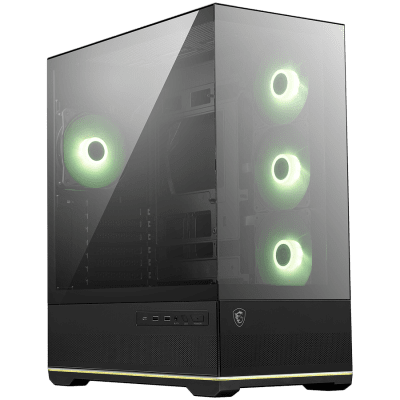 Кутия MSI MAG PANO 110R PZ, Mid-Tower, ATX, 4x 120mm ARGB Fans included, Tempered Glass, Black