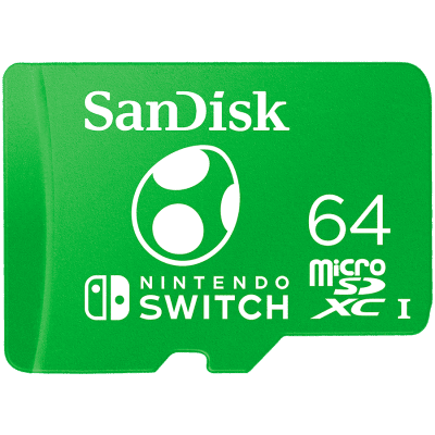 SanDisk Nintendo MicroSDXC UHS-I card for Nintendo Switch, Yoshi Edition- 64GB, Up to 100MB/s read; up to 90MB/s write