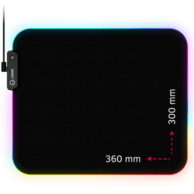 Lorgar Steller 913, Gaming mouse pad, High-speed surface, anti-slip rubber base, RGB backlight, USB connection, Lorgar WP Gameware support, size: 360mm x 300mm x 3mm, weight 0.250kg