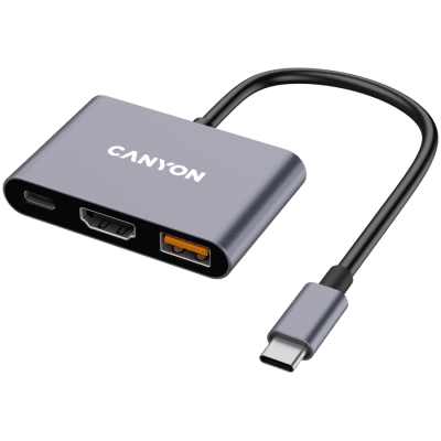 CANYON hub DS-4 3in1 USB-C Grey