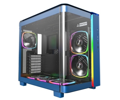 Кутия Montech KING 95 Pro, 6 ARGB Fans, 2 Front Panels, Prussian Blue, ATX