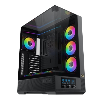 Кутия Xigmatek Vision Pro - 8 ARGB Fans, LCD Display Panel, Smart Fan Control, E-ATX