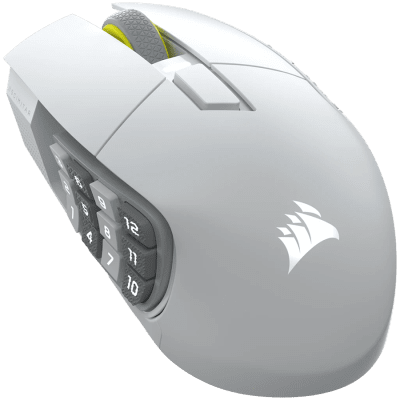 Мишка CORSAIR SCIMITAR ELITE WIRELESS SE Gaming Mouse, Wireless, White, 33000 DPI, Optical