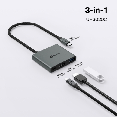 USB хъб TP-Link Type-C 3 в 1 UH3020C