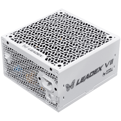 Захранване Super Flower Leadex VII Platinum 1200W ATX 3.1, 80 Plus Platinum, Fully Modular, Compact 150mm Size, 140mm F.D.B Fan, White