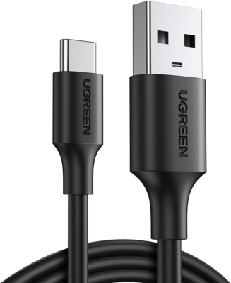 Кабел Ugreen - US287 (60116) USB-A / USB-C – 3A, 1м - черен