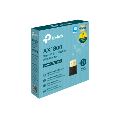 Безжичен USB 2-лентов адаптер TP-Link Archer TX20U Nano AX1800