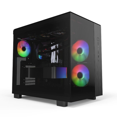 Кутия Montech KING 65 Pro, Dual Chamber Mid-tower Case, 3 ARGB Fans, Black, ATX