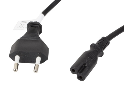 Кабел Lanberg CEE 7/16->IEC 320 C7 EURO (RADIO) Power Cord 3m VDE, Black