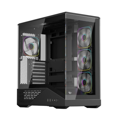 Кутия 1stPlayer GM7 Black, ATX - 4 x 120 mm A-RGB fans included, USB-C