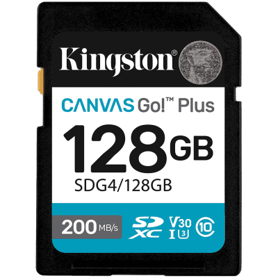 Карта памет KINGSTON 128GB SDXC Canvas Go Plus Gen4 200MB/s C10 UHS-I U3 V30