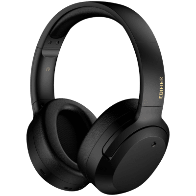 Edifier W820NB Plus Wireless Over-Ear Headphones, 40mm Dynamic Titanium-Coated Drivers, BT V5.2, ANC, Hi-Res Audio Certification, Up To 49H Battery, USB-C, Black