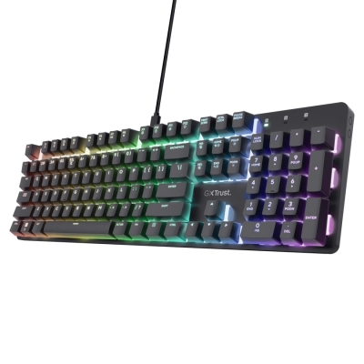 Клавиатура TRUST GXT 871 Zora Mechanical Gaming Keyboard - Black US, с кабел