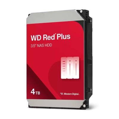 Хард диск WD Red Plus, 4TB NAS, 3.5", 128MB, 5400RPM