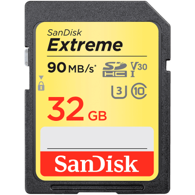 SanDisk Extreme 32GB Memory Card up to 100MB/s, UHS-I, Class 10, U3, V30