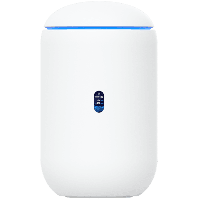 Ubiquiti UniFi UDR7-EU Dream Router 7 Desktop 10G Cloud Gateway with integrated WiFi 7, PoE switch, microSD storage, and full UniFi application support, 10G SFP+ and (1) 2.5 GbE RJ45 WAN port, 64 GB microSD,
