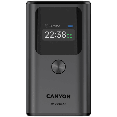 CANYON power bank OnPower 130 TFT 10000 mAh PD30W Dark Grey