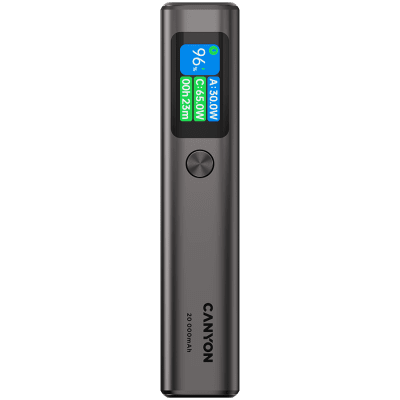 CANYON power bank OnPower 230 TFT 20000 mAh PD130W Dark Grey
