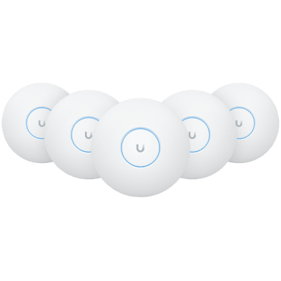 UniFi U7-Pro (5-pack) Wi-Fi 7 Access Point, 688 Mb/s at 2.4 GHz, 2880 Mb/s at 5 GHz, 5760 Mb/s at 6GHz
