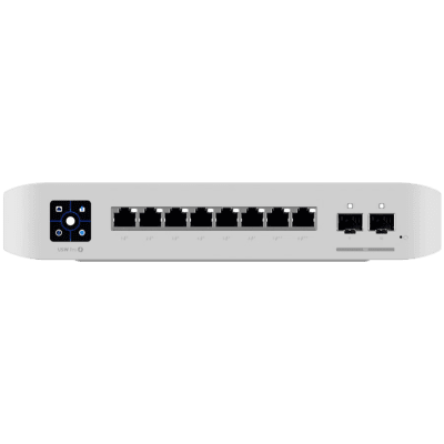 Ubiquiti USW-Pro-8-PoE-EU An 8-port, Layer 3 switch with PoE+ and PoE++ output. Can power devices with up to 120W, with a power consumption of 30W (Excluding PoE output)
