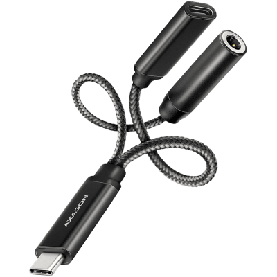 AXAGON ADA-HCPD USB-C to 3.5mm jack - Hi-Res DAC audio adapter, 384kHz/32bit, PD 60W 3A