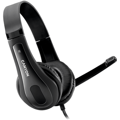 CANYON PC headset HSC-1 PC Mic Flat 2m Black