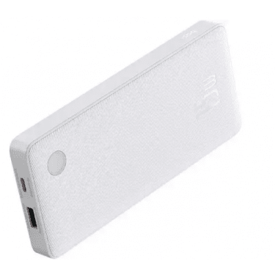 Външна батерия Baseus Airpow Lite 10000mAh, 15W, 1 x USB; 2 x USB Type-C, общо 3A (включва 30 cm USB кабел за USB Type-C) P10067500213-00 - бял