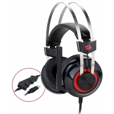 Геймърски слушалки Redragon Talos H601-1-BK с микрофон и стойка, с кабел