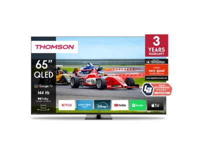 Телевизор Thomson 65QG7C14 - Smart QLED Pro TV 65"; Google TV; 3840 x 2160 (4K UHD), DLED, 144 Hz, HDR10, Black