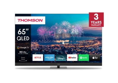 Телевизор Thomson 65QG6C14 - Smart QLED Plus TV 65"; Google TV; 3840 x 2160 (4K UHD), QLED, 4000:1, 60 Hz, HDR10, Black