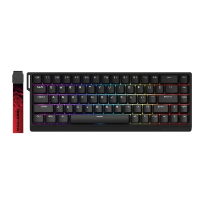 Madlions професионална геймърска механична клавиатура Professional Gaming Mechanical Keyboard MAD 68 HE RGB - 1K, Magnetic Amber Pro Switches - Black