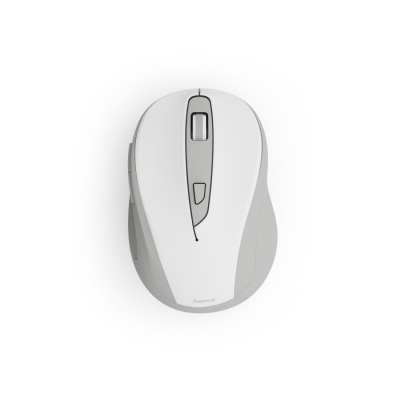 Мишка HAMA „WM-400“, ергономична, оптична, 6 бутона, тиха, бял, безжична WiFi