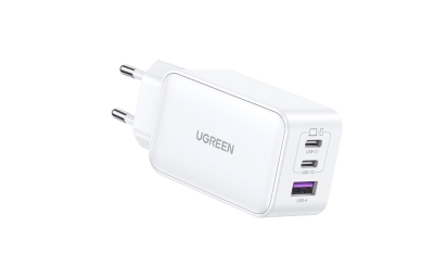 Зарядно устройство Ugreen CD224 220V 2xUSB-C, 1xUSB A, GaN, 65W 15334 - бяло