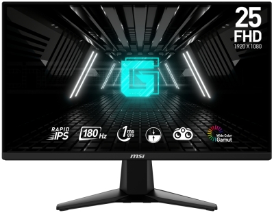 Монитор MSI G255F - 24.5", Rapid IPS, 180Hz, 1ms, 1920x1080 FHD, Anti-glare