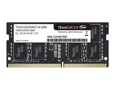 Памет 16GB DDR4 2666MT/s, SO-DIMM, Team Group Elite TED416G2666C19-S01, 1.2V