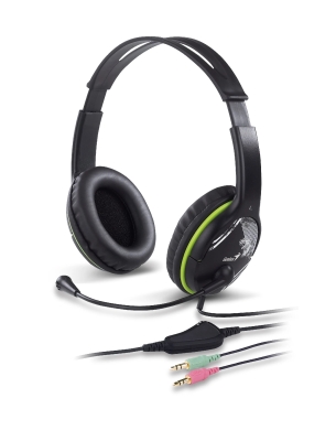 Genius слушалки с микрофон Headset HS-400A - 3.5 mm, Mic, Black/Green