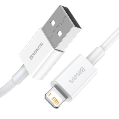 Кабел Baseus Superior USB-А към Lightning, 1м, бял