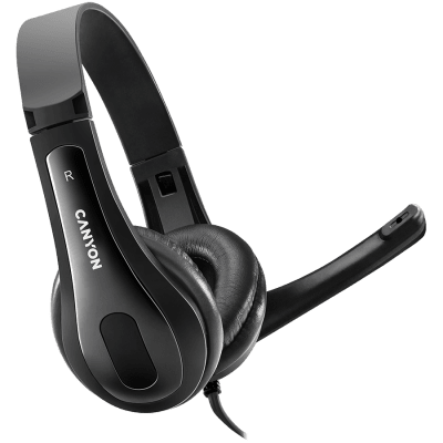 Слушалки CANYON CHSU-1 PC Mic USB 2m Black